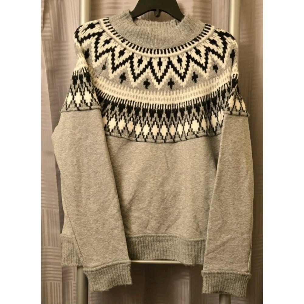 Carbon38 Womens Textured Long Sleeve Ribbed Knit Pullover Sweater Gray Size‎ XL